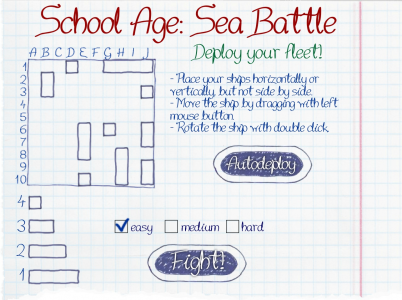 Игра онлайн Школьный морской бой